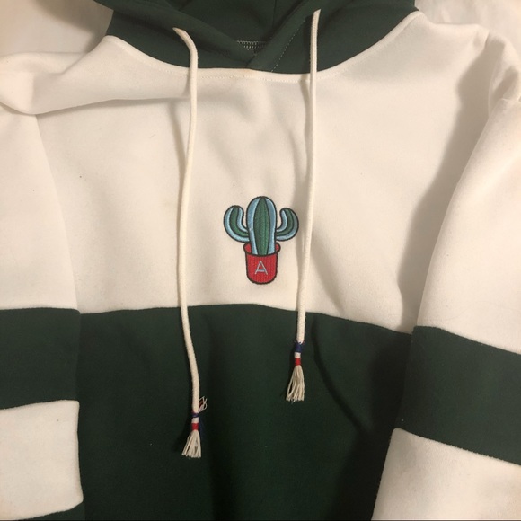 Cactus Forest Green/White Hoodie - Picture 1 of 2